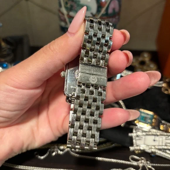 Michele Silver and white diamond Watch deco Madison - Picture 5 of 10